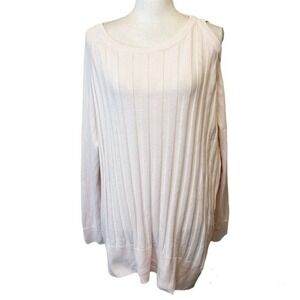 PLANET by Lauren G Womens Pima Modal Sweater Cutout Shoulder Baby Pink One Size